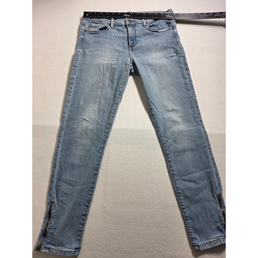 Banana Republic Skinny Jeans Womens 29 Light Wash Ankle Zip Premium Denim